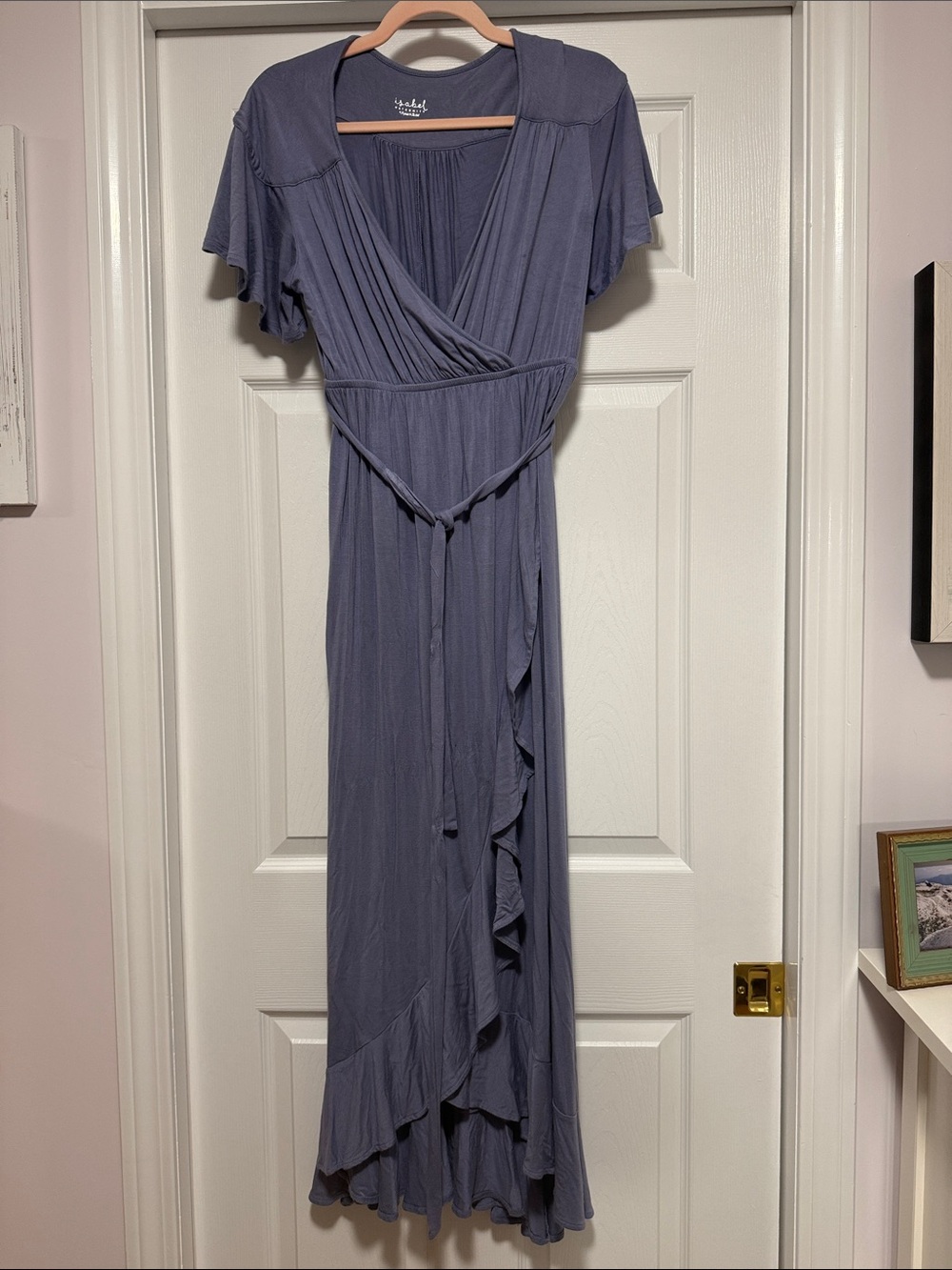 Isabel Maternity by Ingrid & Isabel Lavender Wrap Maxi Dress with Tie